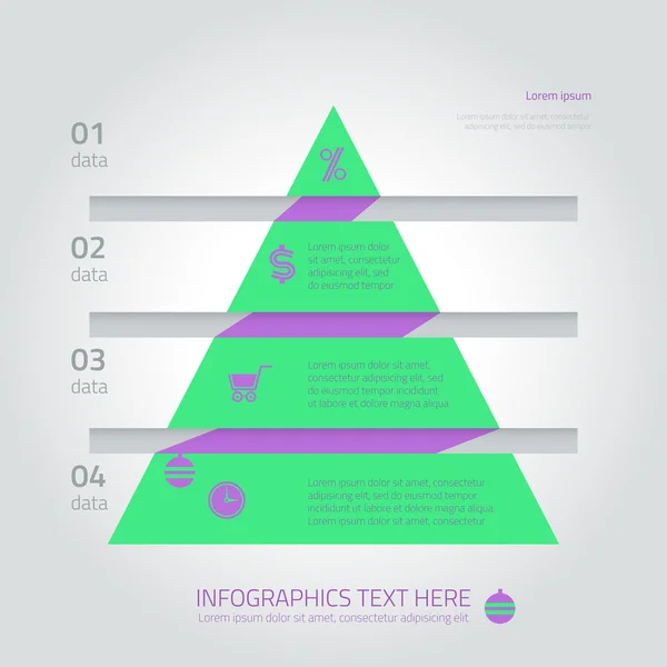 Düz Infographic üçgen köknar şablonu ile okları