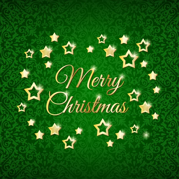 Weihnachtssterne auf grünem Hintergrund — Stockvektor