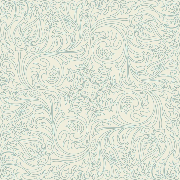 Blauw en beige barokke patroon — Stockvector
