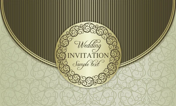 Enveloppe d'invitation de mariage, marron et beige — Image vectorielle