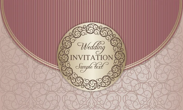 Enveloppe d'invitation de mariage, or et rose — Image vectorielle