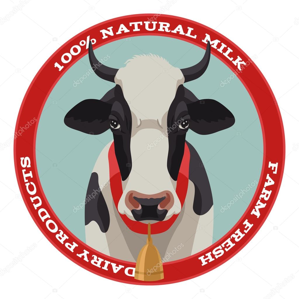 Cow label, red style