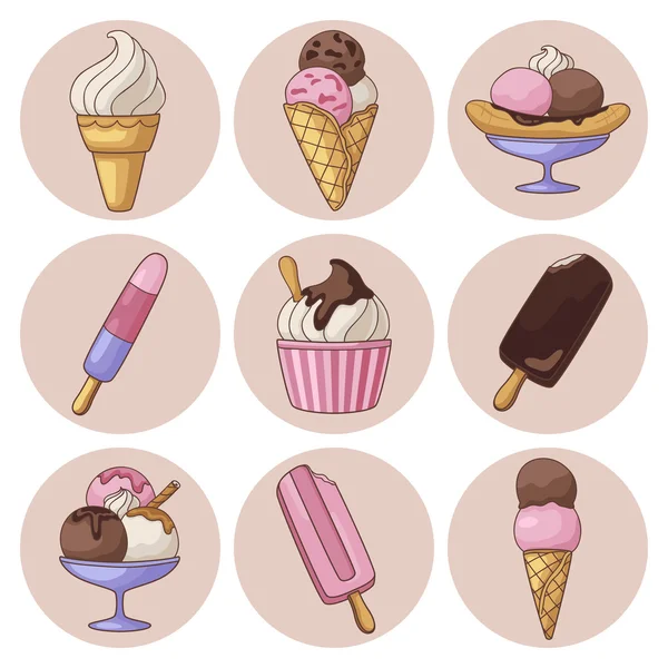 İzole dondurma seti