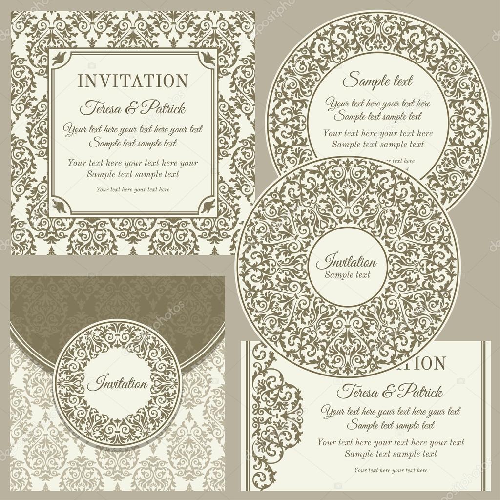 Classic business cards or invitations set