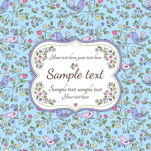 Çiçekler ve kuşlar ile doğa kalıbı