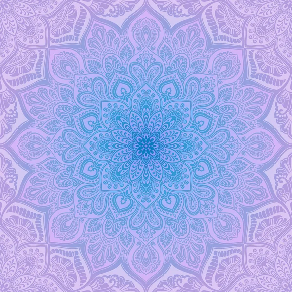 Mandala geometric pattern, blue and lilac — 스톡 벡터