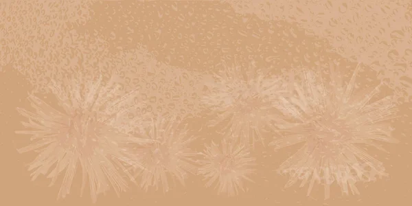 Gouttes Pluie Fleurs Aster Sur Fond Beige Style Réaliste Illustration — Image vectorielle