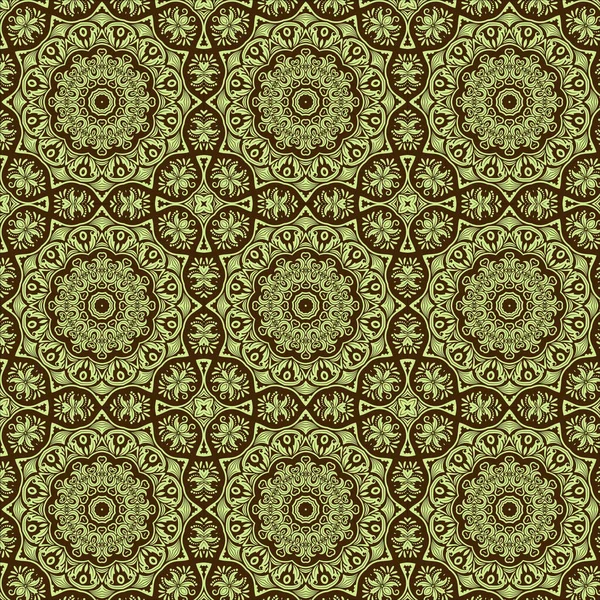 Süslü renksiz desen. Mandala ve damaske süslemeli çiçek arkaplan tasarımı..