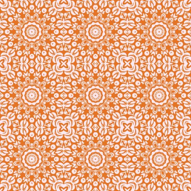 Mandalalı turuncu, pürüzsüz desen. Mandala Arkaplan.