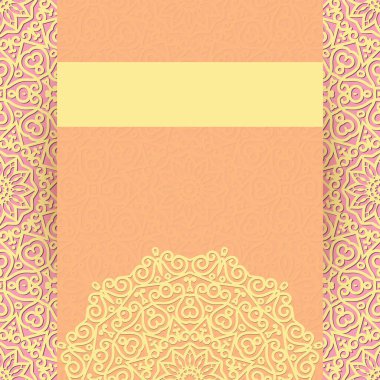 Invitation card design with mandala.Floral background decoration.