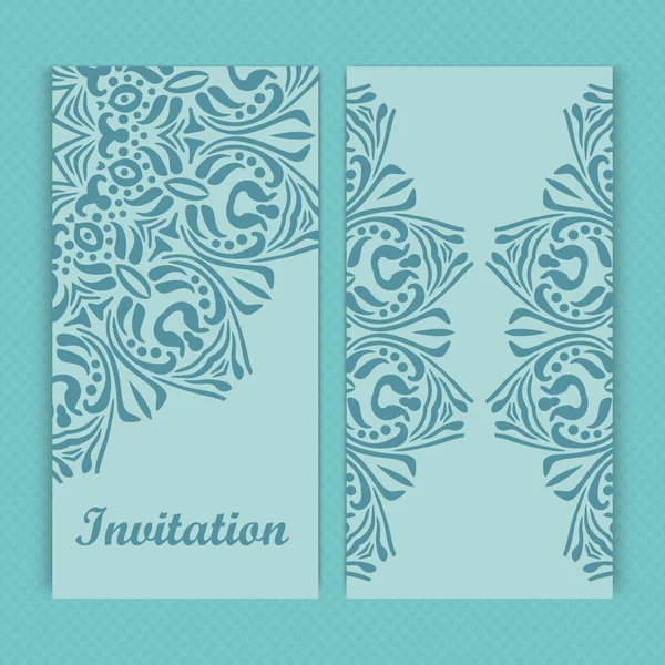 Mandala Invitation Card Design Floral Card Template Design Ornate Date — Stock Vector