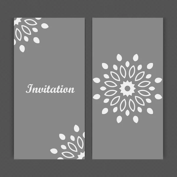 Mandala Invitation Card Design Floral Card Template Design Ornate Date — Stock Vector