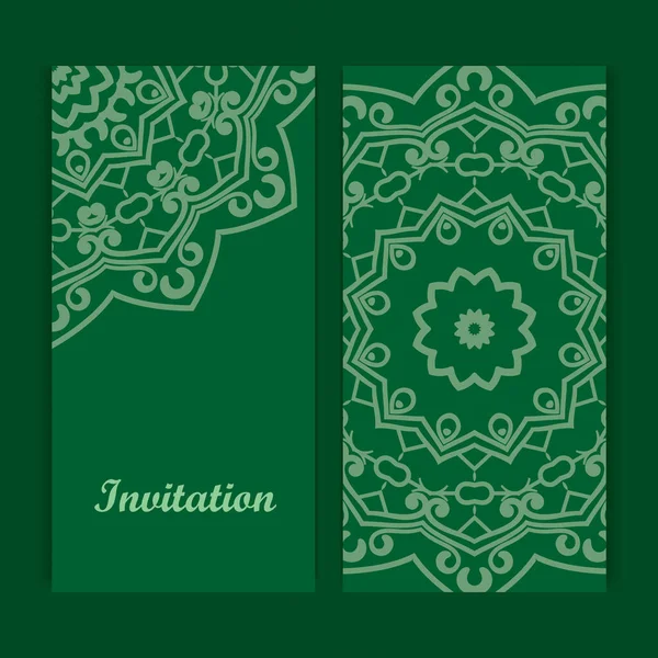 Mandala Carte Invitation Design Floral Modèle Carte Design Ornate Date — Image vectorielle