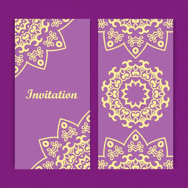 Mandala davetiye kartı tasarımları. Çiçek kart şablonu. Süslü davetiye kartı..