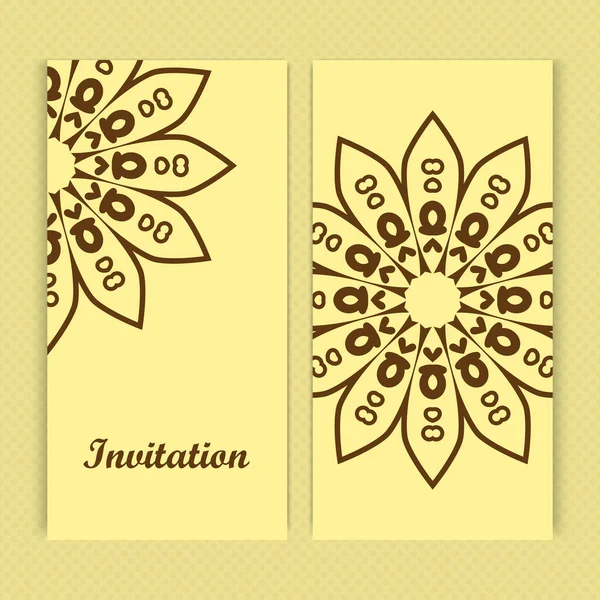 Mandala Quescard Name Floral Card Template Nom Ornate Date Quescard — стоковий вектор