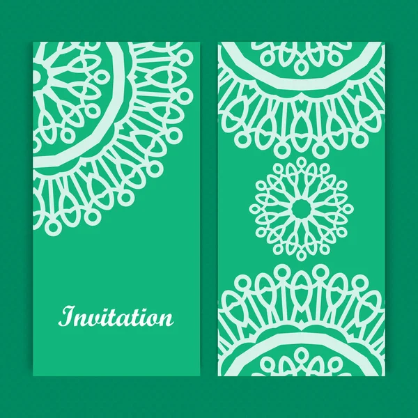 Mandala Carte Invitation Design Floral Modèle Carte Design Ornate Date — Image vectorielle