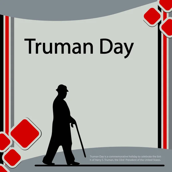 Día Truman Una Fiesta Conmemorativa Para Celebrar Nacimiento Harry Truman — Vector de stock