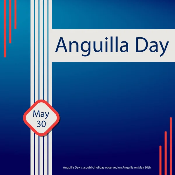 День Ангильи Государственный Праздник Отмечаемый Ангильи Мая — стоковый вектор