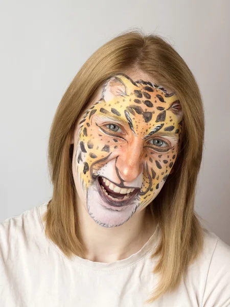 Face painting Jaguar — Stock Photo, Image