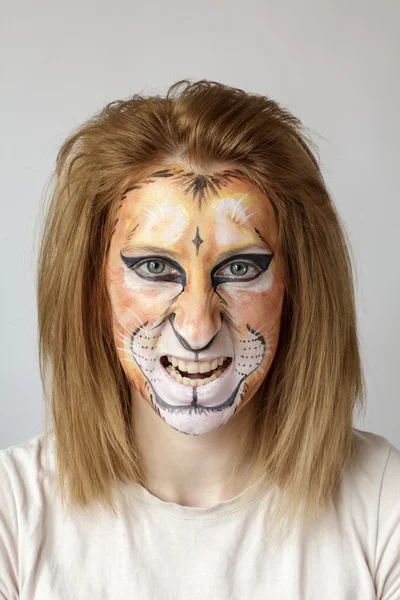 Face painting Lion — Stock Photo, Image