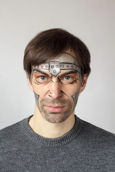 Face painting gladiator — Stock Photo, Image