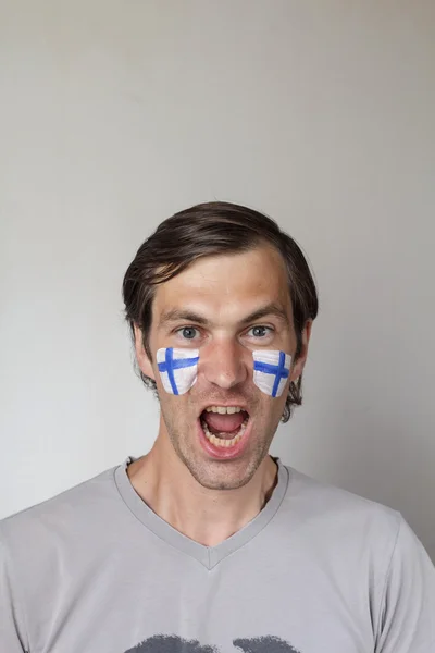 Finnish sports fan — Stock Photo, Image