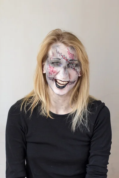 Zombie pintura de la cara — Foto de Stock