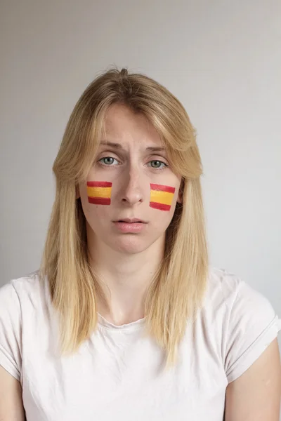 Upset Spanish sports fan — Stock Photo, Image