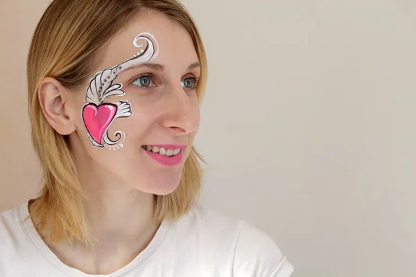 Face painting Heart — Stock Photo, Image