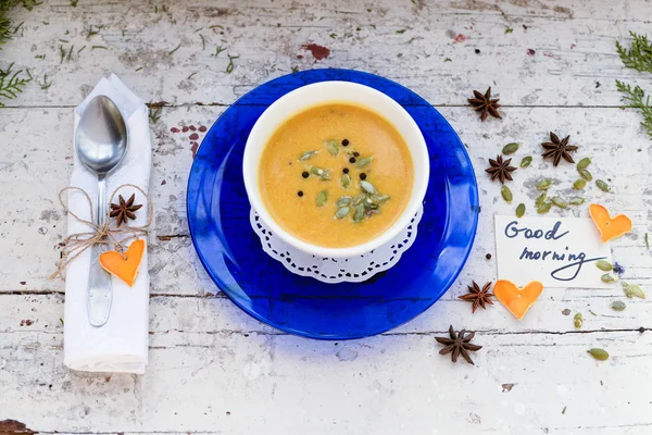 Pumpkin cream soup — Stock Photo, Image