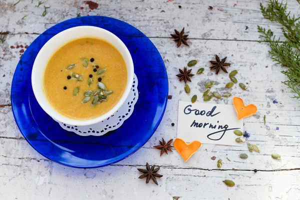 Sopa creme de abóbora — Fotografia de Stock