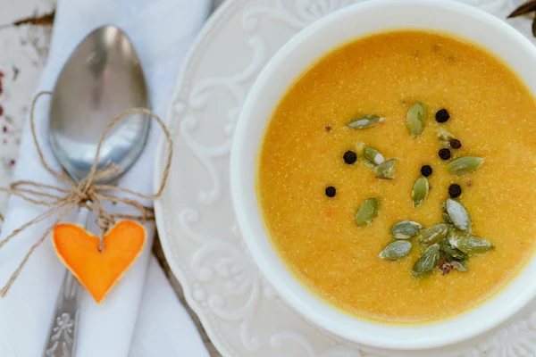 Pumpkin cream soup — Stock Photo, Image