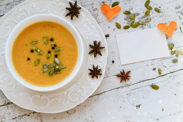 Soupe à la crème de citrouille — Photo