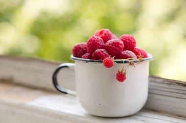 Ahududu bir emaye Kupası