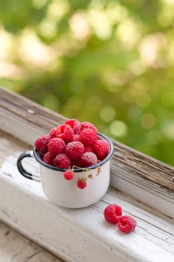 Ahududu bir emaye Kupası