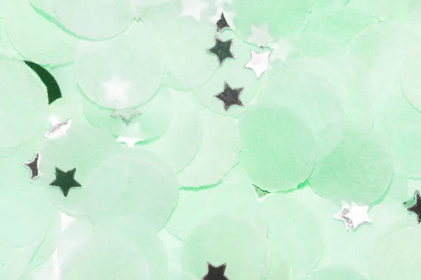 Barevné papírové konfety se stříbrnou hvězdou konfety — Stock fotografie