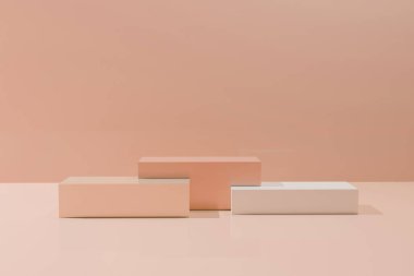 3d nötr renk küp podyumları oluştur