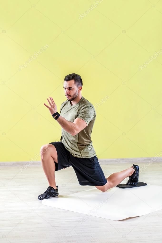 Sport man doing gym training
