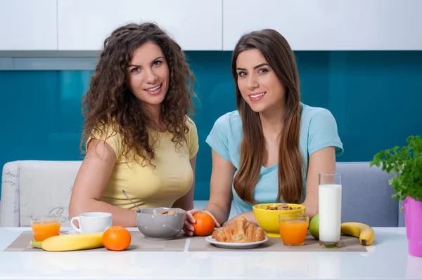 Friendship and healthy lifestyle eating at home. Royalty Free Stock Images