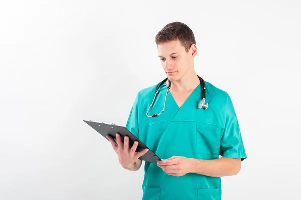 Portrait of a friendly doctor smiling, — Stock Photo, Image