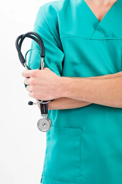 Pielęgniarz stetoskop w rękach — Zdjęcie stockowe
