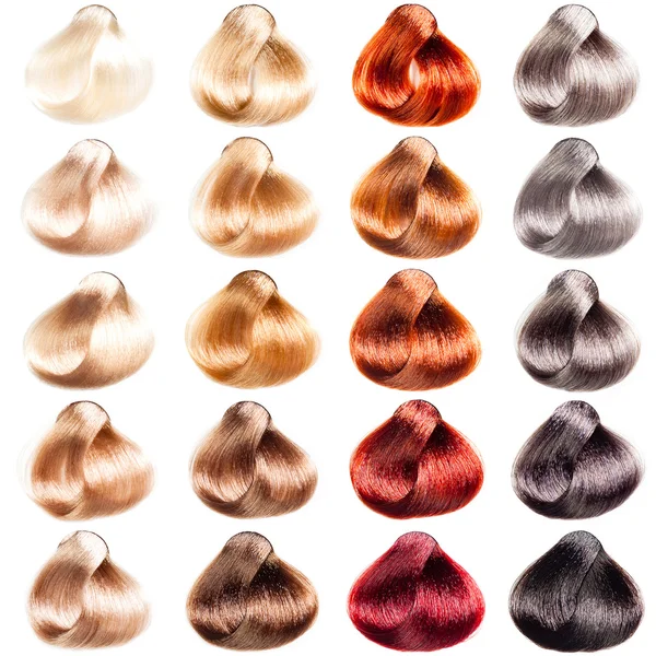 Hair Palette samples of different colors. Tints set for beauty industry.