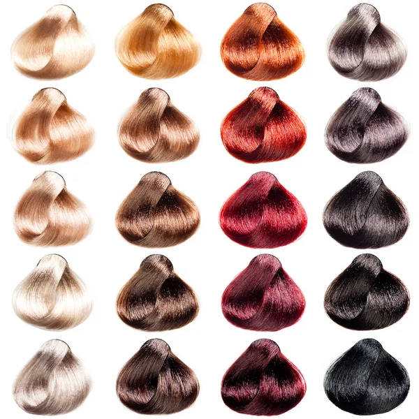 Hair Palette samples of different colors. Tints set for beauty industry. — Stock Photo, Image