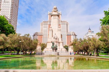 The Cervantes monument in Madrid, Spain.