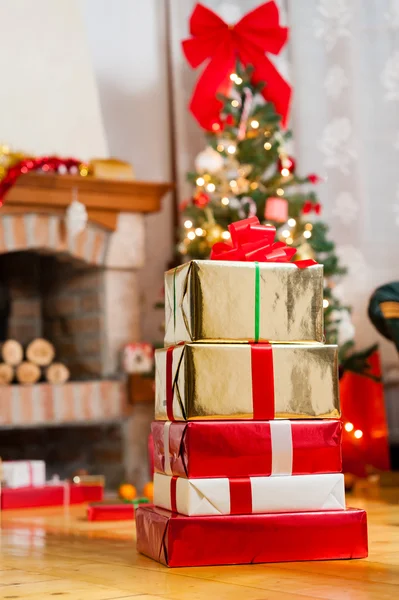 Christmas decorated house interior — Stock Photo, Image