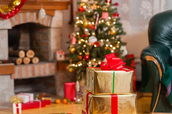 Natale decorato interno della casa — Foto Stock