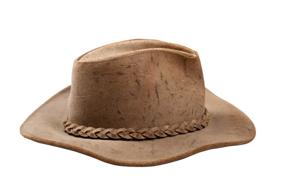 Ковбойская шляпа крупным планом, изолированный фон — стоковое фото