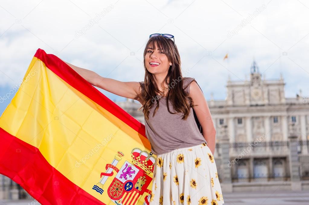 Holding the flag like a patriot