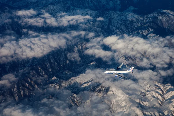 La vista de la tierra desde el avión Imagen de stock