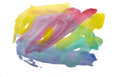 Beyaz arkaplanda suluboya el boyası